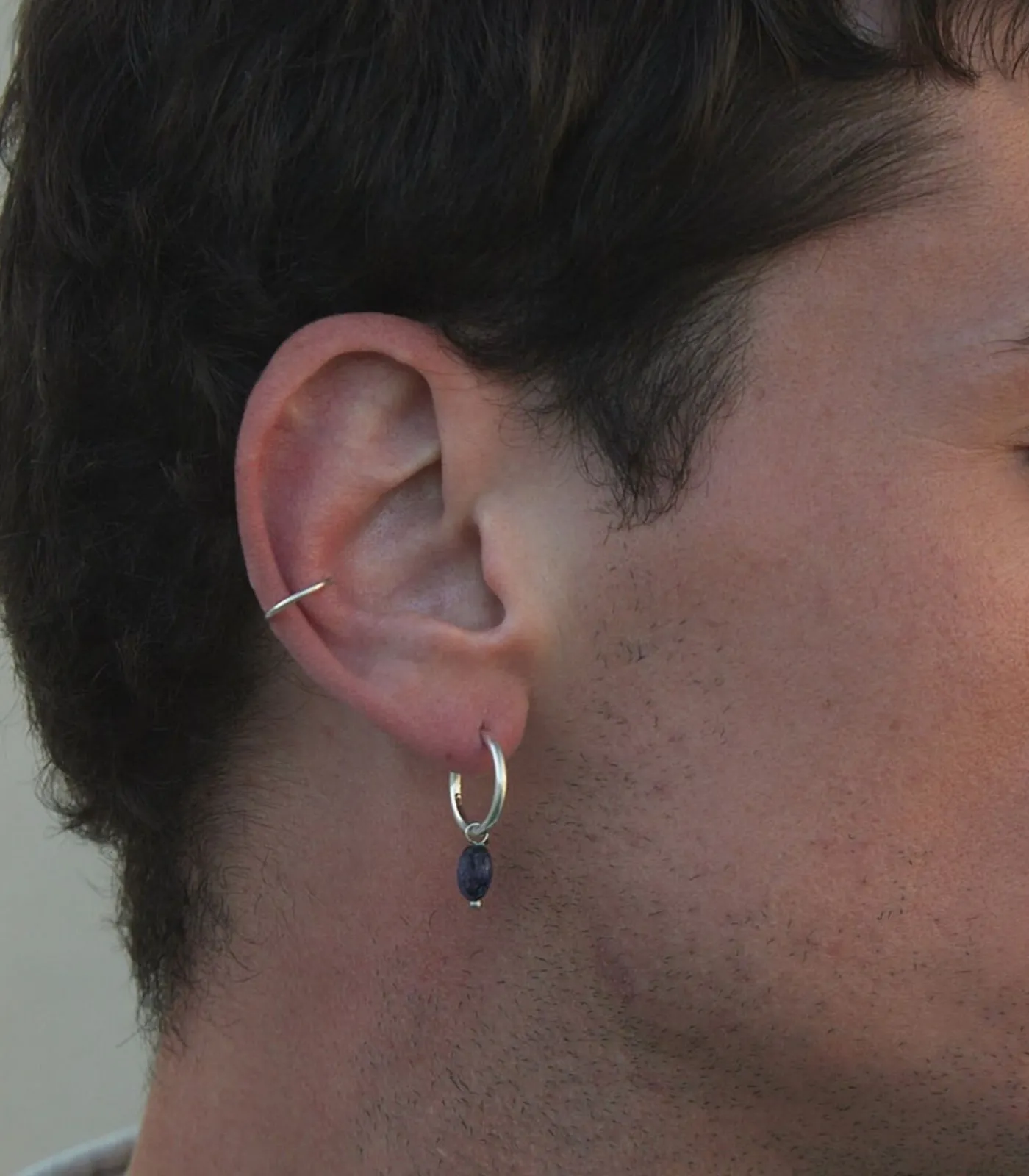 Heren Earcandy PIERCING CREOOL BAROQUE LAPISLAZULI