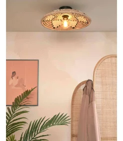 Clearance Plafonniere Andros - Naturel/Wit - Ø45cm Hanglampen