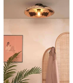 GOOD &MOJO Plafonniere Andros - Naturel/Zwart - Ø45cm