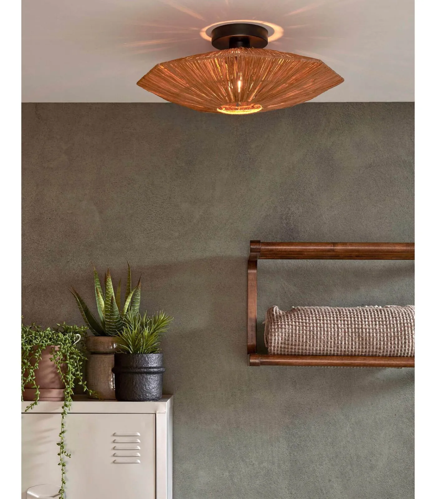 Plafonniere Panama - Bruin - 45x45x5cm Hanglampen