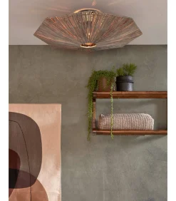 GOOD &MOJO Plafonniere Panama - Donker grijs - 65x65x7cm