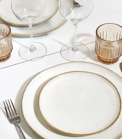 Salt&Pepper Plat bord 21cm coupe wit Artisan - (x4)