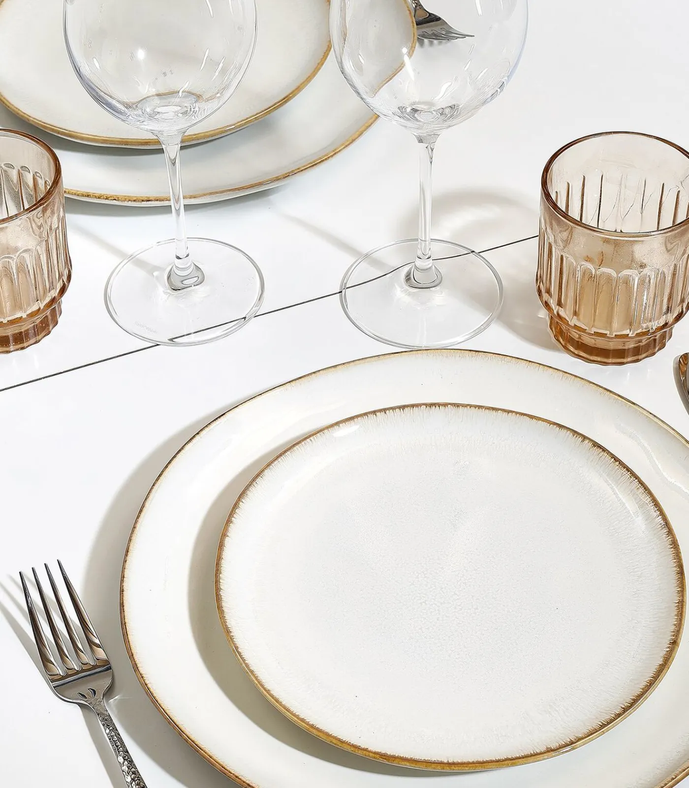 Salt&Pepper Plat bord 21cm coupe wit Artisan - (x4)