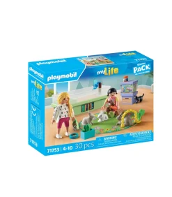 Kinderen Playmobil dieren bouwset Starter Packs Konijnenfamilie 71753