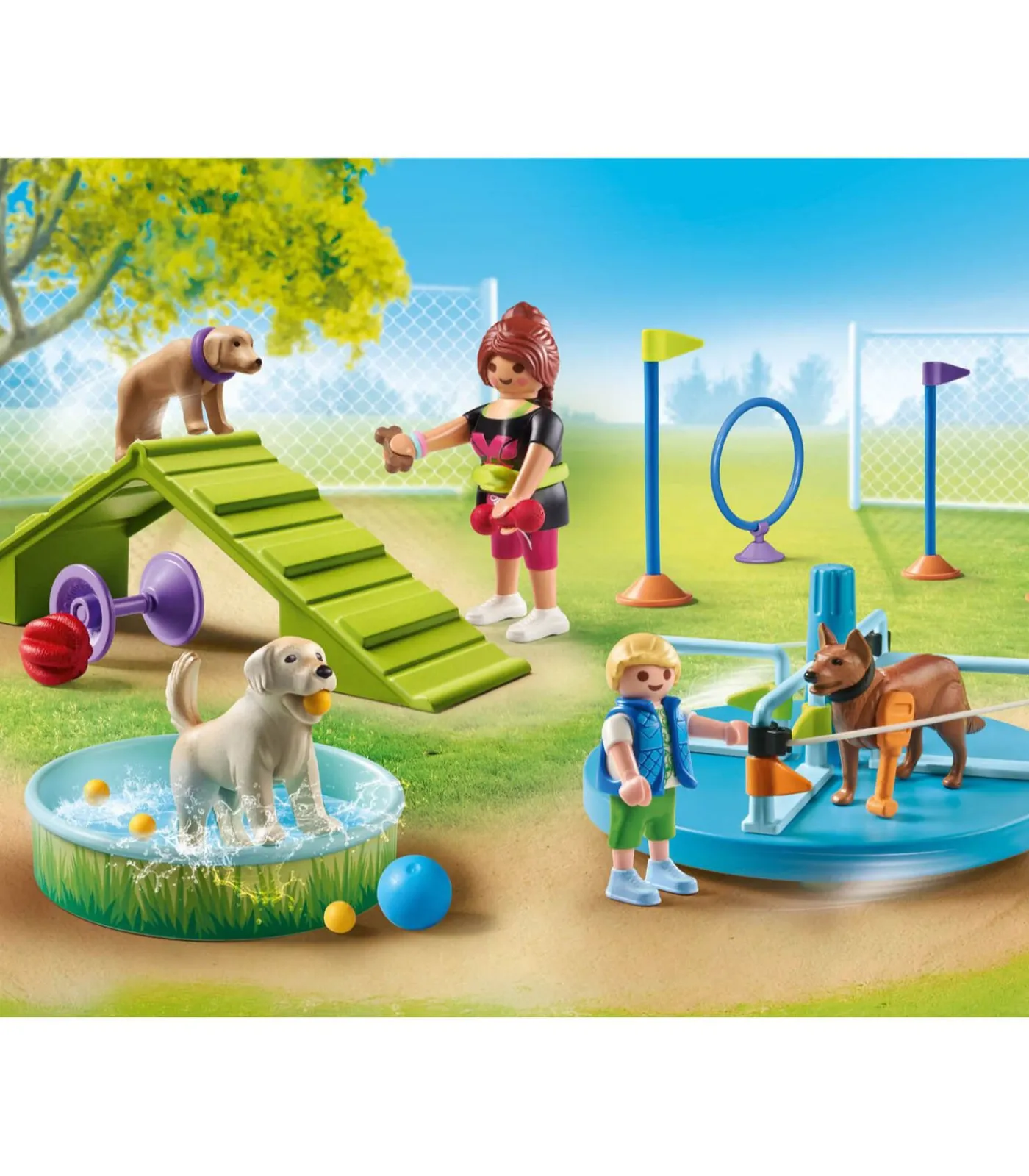 Kinderen Playmobil hondenpark bouwset - My Life dieren speelset 71745