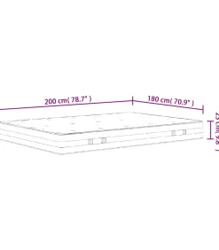 vidaXL Pocketveringmatras middelhard-hard 180x200 cm