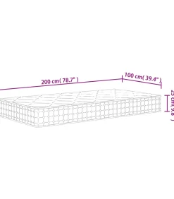 vidaXL Pocketveringmatras middelhard-hard 100x200 cm