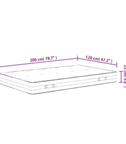 vidaXL Pocketveringmatras middelhard-hard 120x200 cm