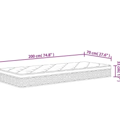 vidaXL Pocketveringmatras middelhard-plus 70x200 cm