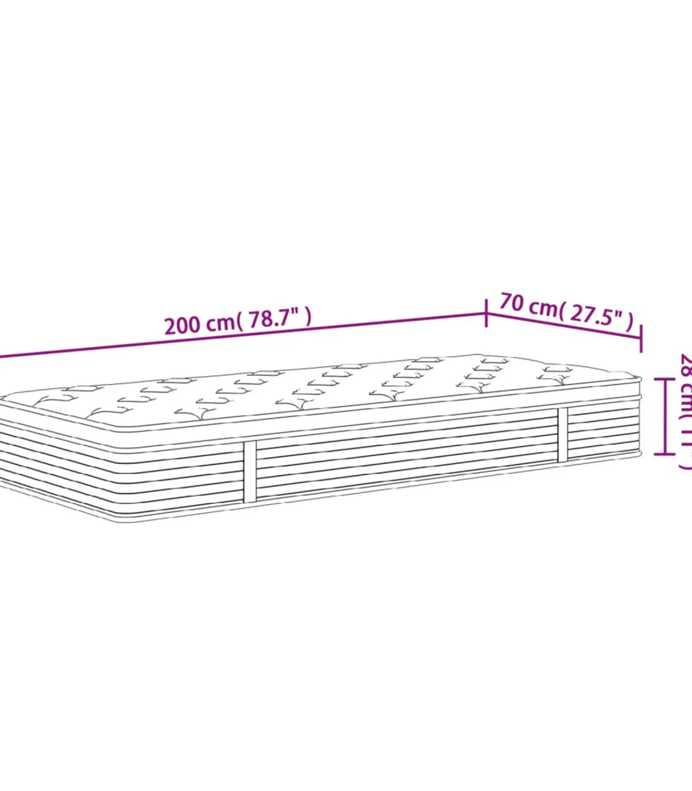 Discount Pocketveringmatras middelhard 70x200 cm Matrasbeschermer
