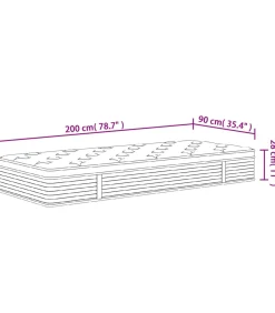 vidaXL Pocketveringmatras middelhard 90x200 cm