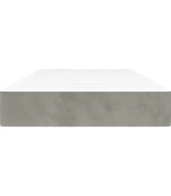 vidaXL Pocketveringmatras 100x210x20 cm fluweel lichtgrijs