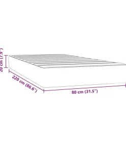 vidaXL Pocketveringmatras 80x220x20 cm fluweel donkergrijs