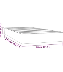 vidaXL Pocketveringmatras 80x210x20 cm fluweel donkergrijs