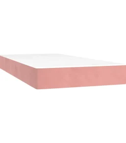 vidaXL Pocketveringmatras 100x210x20 cm fluweel roze