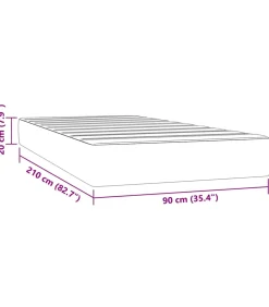 vidaXL Pocketveringmatras 90x210x20 cm fluweel donkergrijs