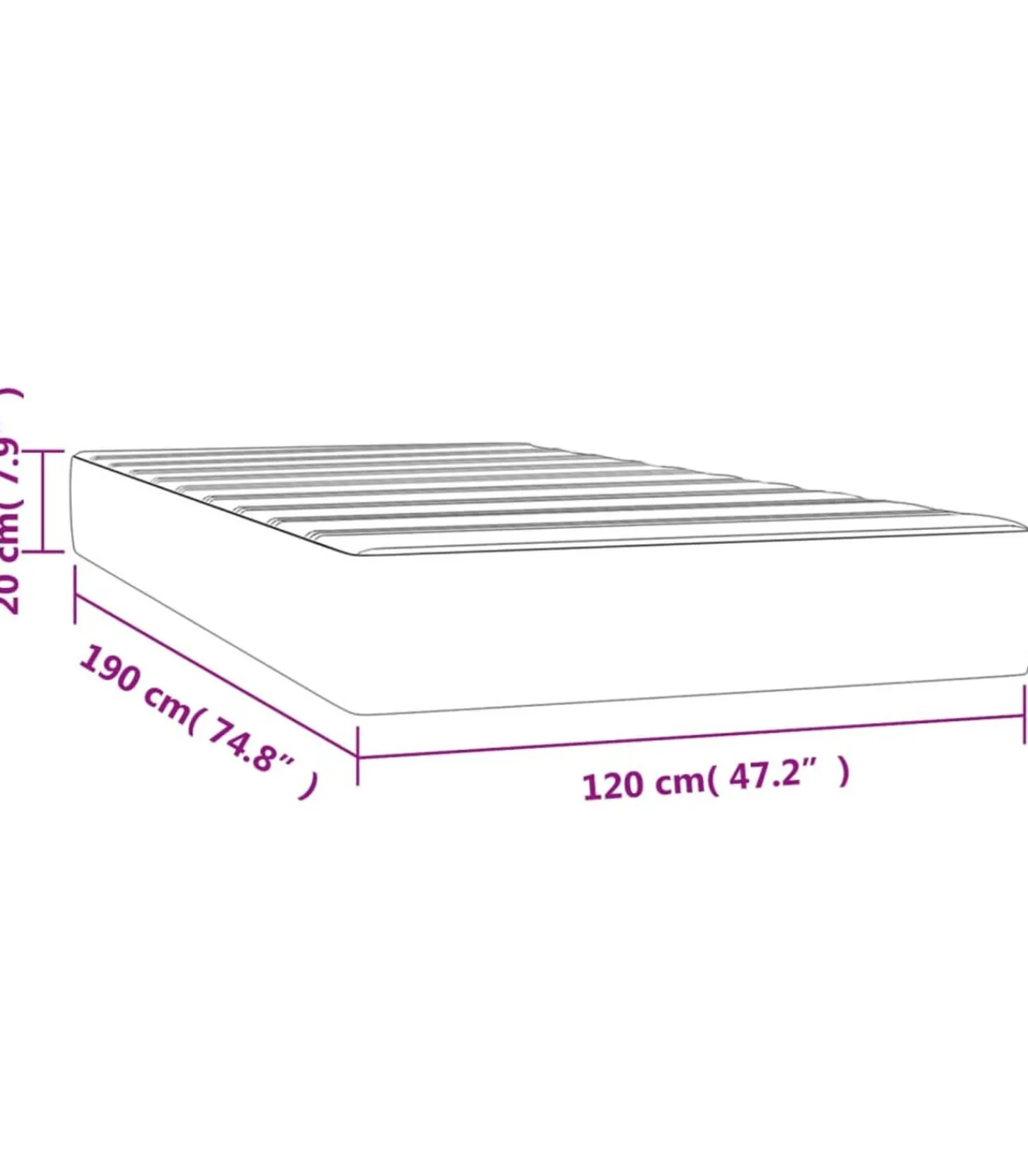 Best Pocketveringmatras 120x190x20 cm fluweel donkergroen Matrasbeschermer