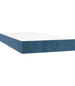 vidaXL Pocketveringmatras 80x220x20 cm fluweel donkerblauw