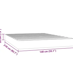 vidaXL Pocketveringmatras 140x210x20 cm fluweel zwart