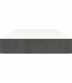 vidaXL Pocketveringmatras 90x190x20 cm fluweel donkergrijs