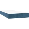 Outlet Pocketveringmatras 100x220x20 cm fluweel donkerblauw Matrasbeschermer