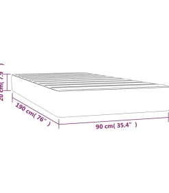 vidaXL Pocketveringmatras 90x190x20 cm kunstleer grijs