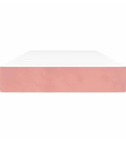 vidaXL Pocketveringmatras 90x220x20 cm fluweel roze
