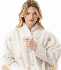 Best Poncho met knopen en motief ESSENTIEL 178 DAMES Loungewear