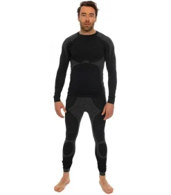 Online Premium Complete Thermoset voor Heren Zwart Heren Thermisch Ondergoed