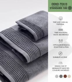 Premium Handdoek SOOTHING SHADOWS. Biologisch Katoen Handdoeken