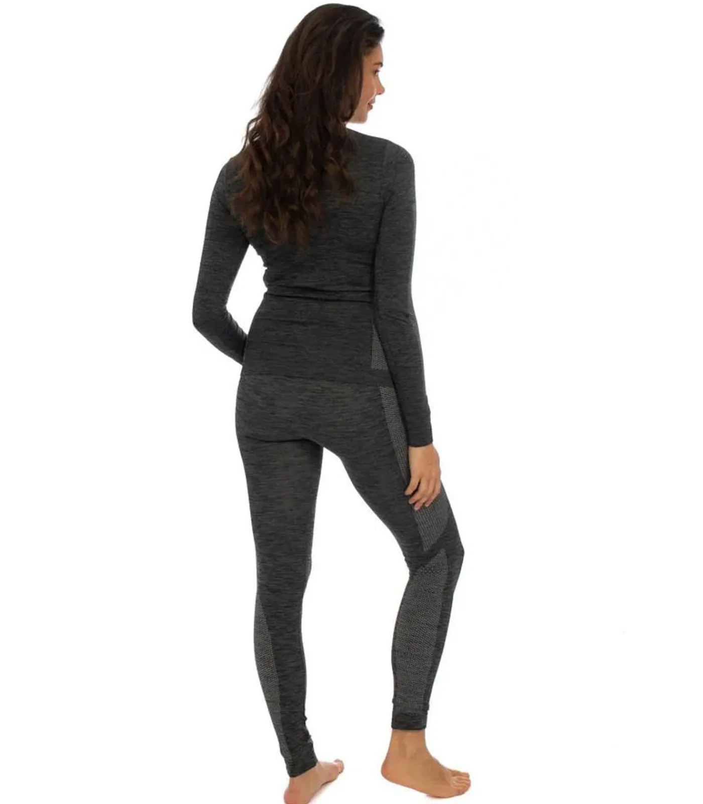 DAMES Heatkeeper Premium Thermoshirt Dames met lange mouwen Zwart Melange