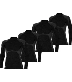 Sale Premium Thermoshirt 4-pack Heren Zwart Heren Thermisch Ondergoed