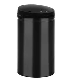 vidaXL Prullenbak met automatische sensor 40 L koolstofstaal zwart