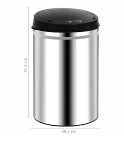 Sale Prullenbak met automatische sensor 30 L roestvrij staal Manden En Bakken