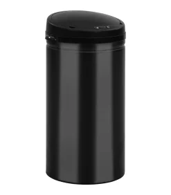 vidaXL Prullenbak met automatische sensor 50 L koolstofstaal zwart