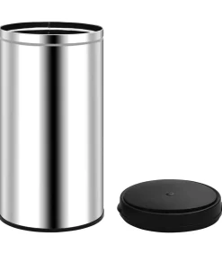 vidaXL Prullenbak met automatische sensor 60 L roestvrij staal