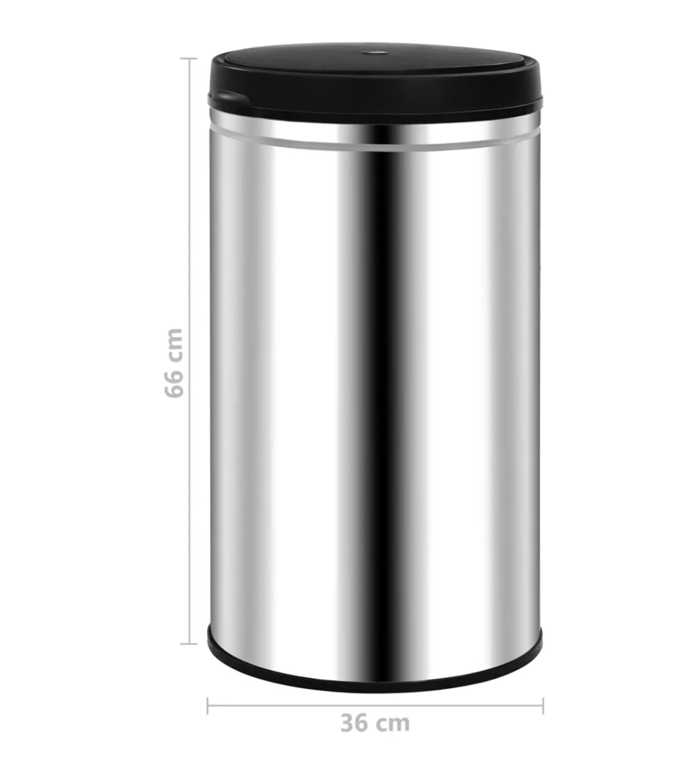 vidaXL Prullenbak met automatische sensor 60 L roestvrij staal