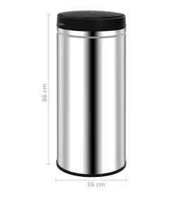 New Prullenbak met automatische sensor 80 L roestvrij staal Manden En Bakken