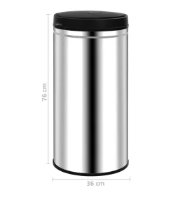 Best Prullenbak met automatische sensor 70 L roestvrij staal Manden En Bakken