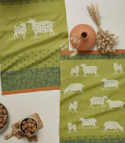 Coucke Pâturages - Theedoek van katoenen jacquard met print 50 x 75 cm