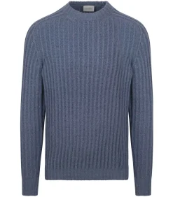 Heren Suitable Pullover Boiled Wool Blauw