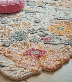 Clearance Puur wollen florale stijl tapijt ZINNIA Tapijten