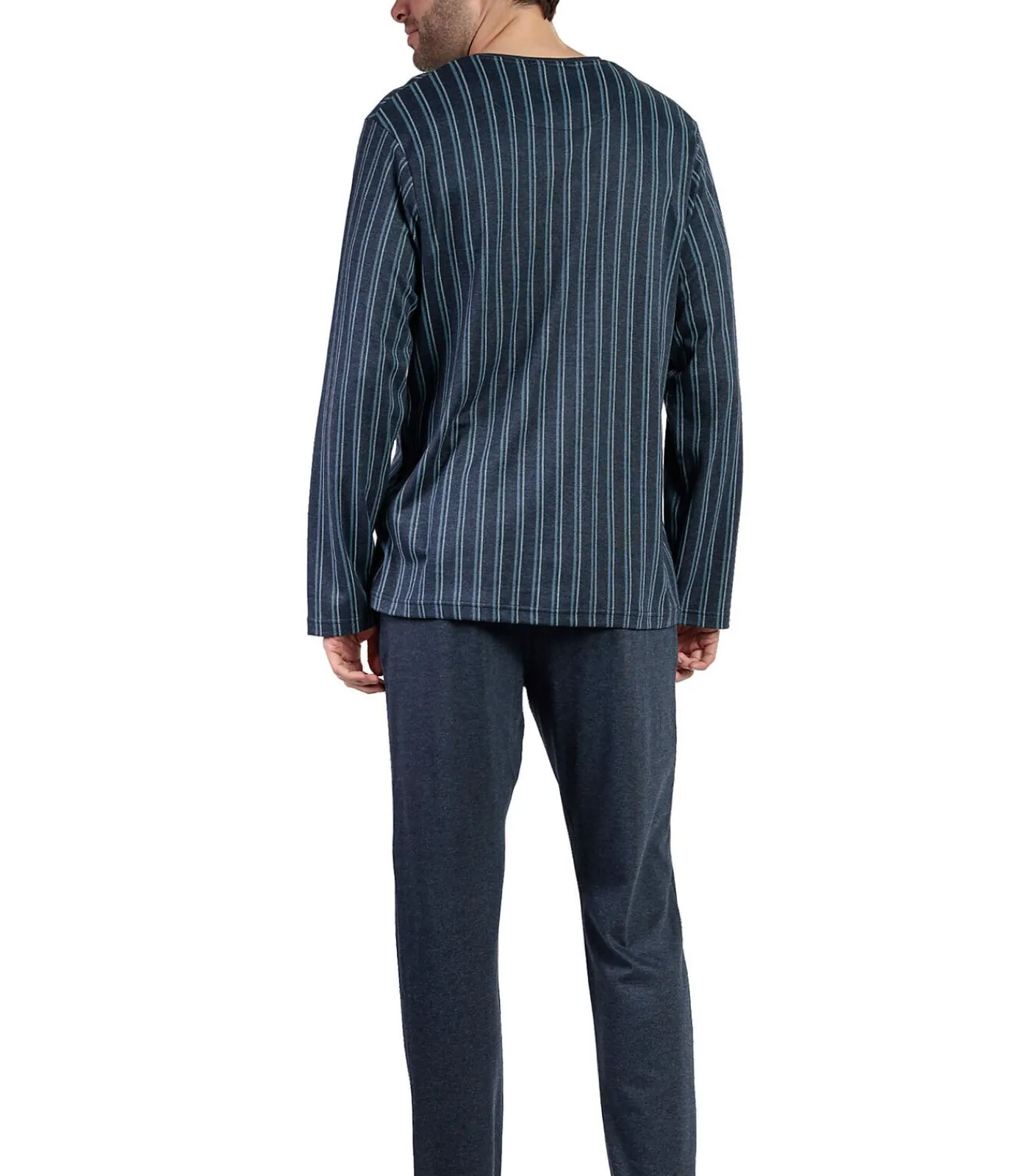 Heren ADMAS Pyjama broek polo shirt lange mouwen Italic