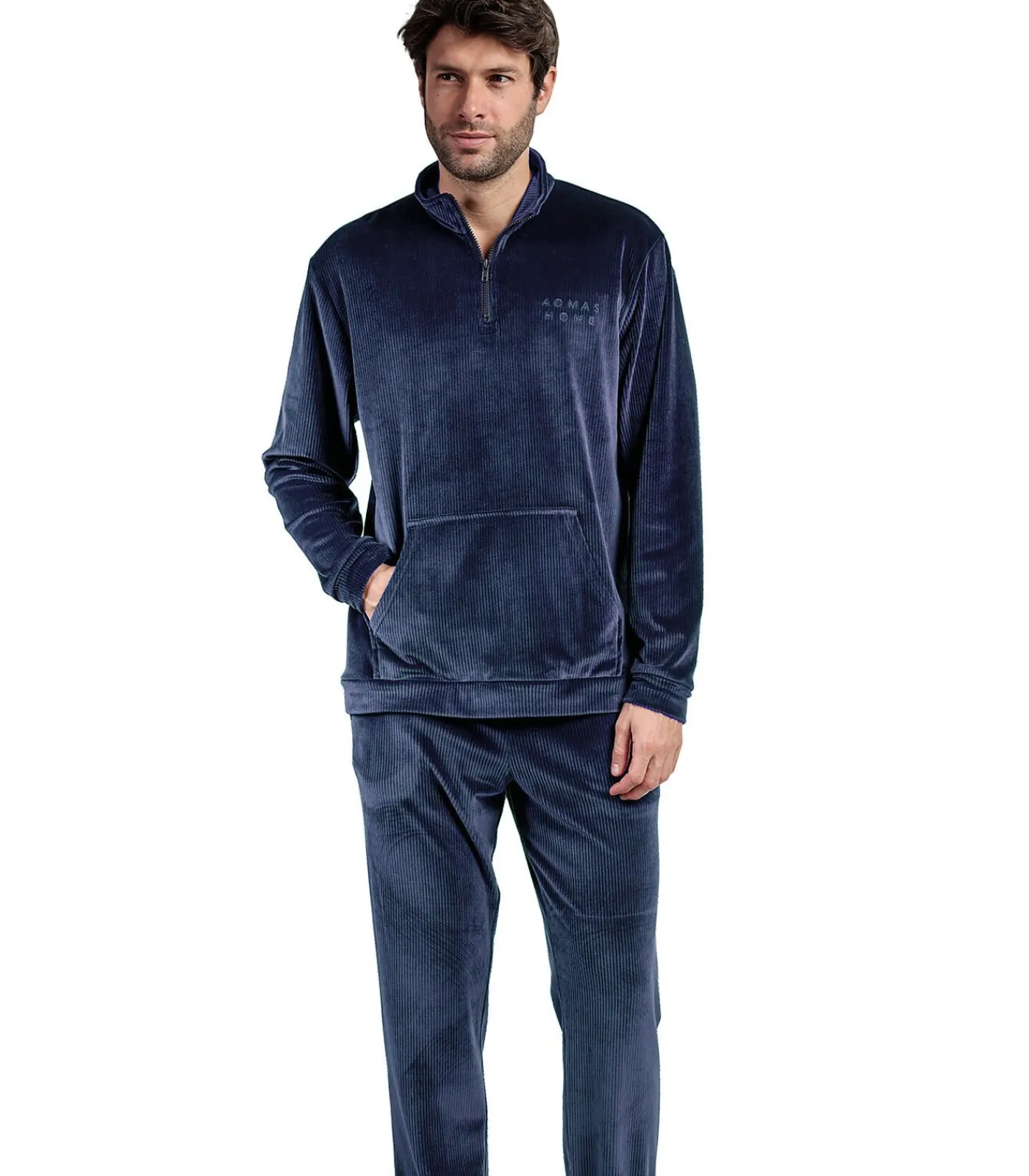 New Pyjama broek sweatshirt hoge kraag rits Corduroy Heren Pyjama's