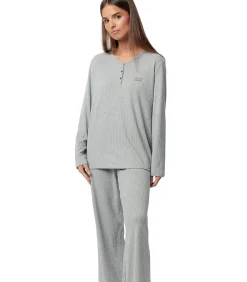 Discount Pyjama broek top lange mouwen Supersoft DAMES Nachtmode