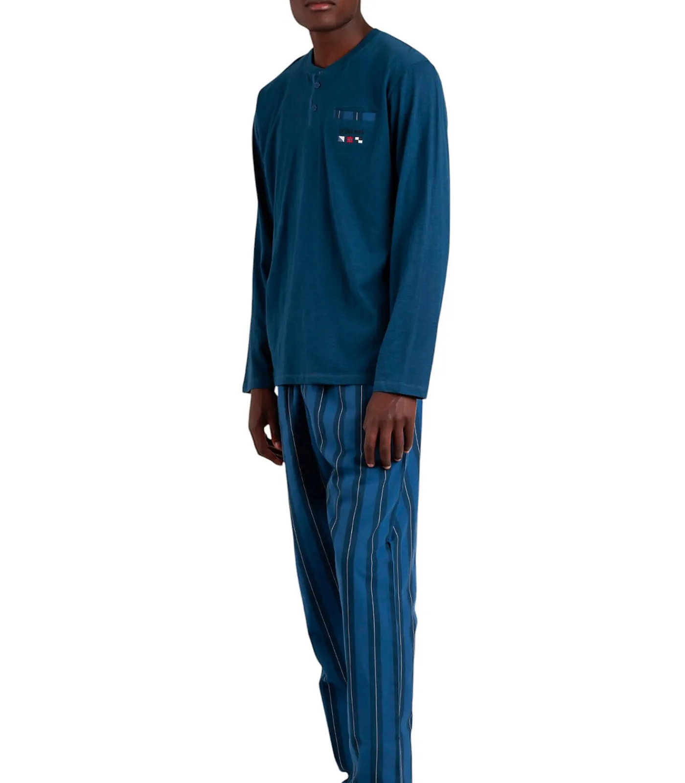 Heren ADMAS Pyjama broek top lange mouwen Flags Antonio Miro