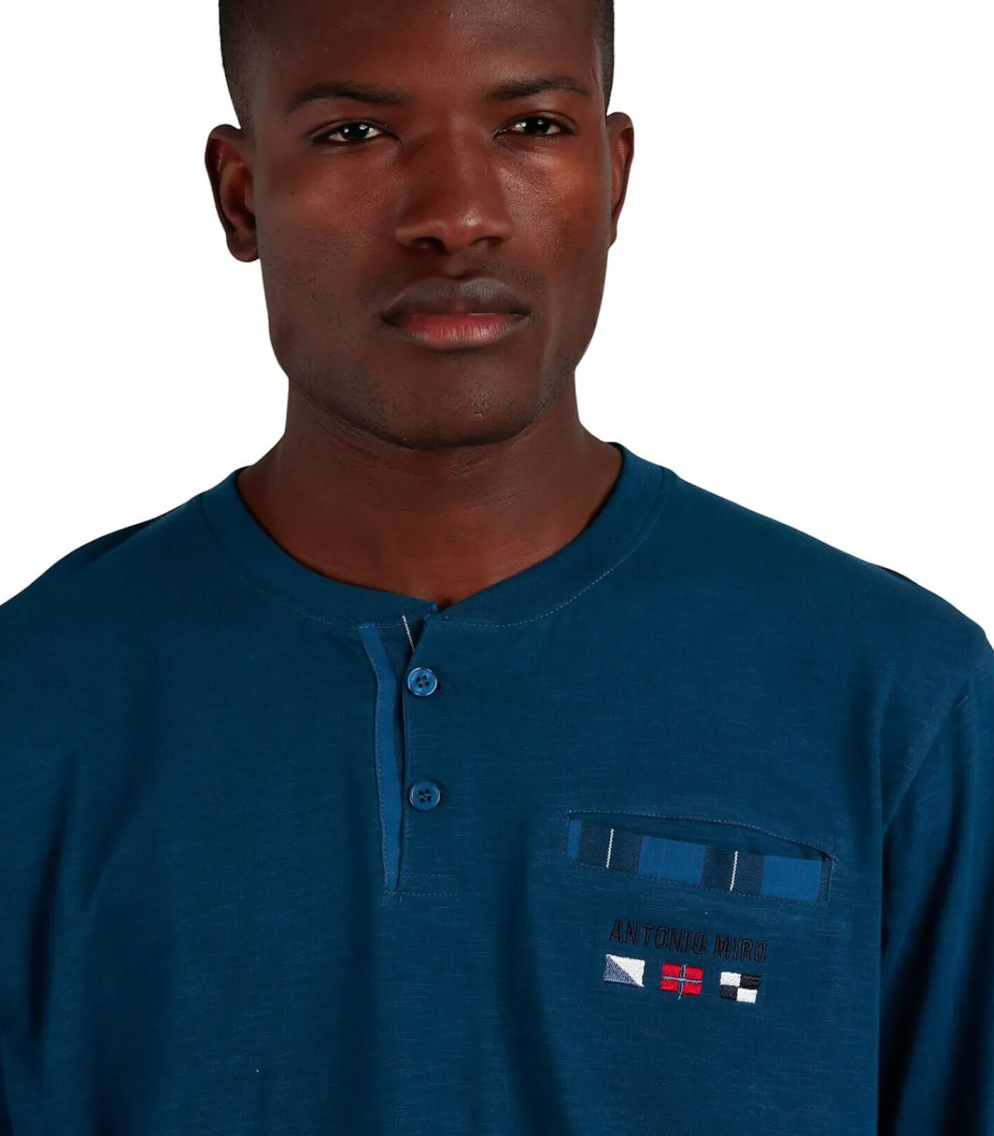 Heren ADMAS Pyjama broek top lange mouwen Flags Antonio Miro