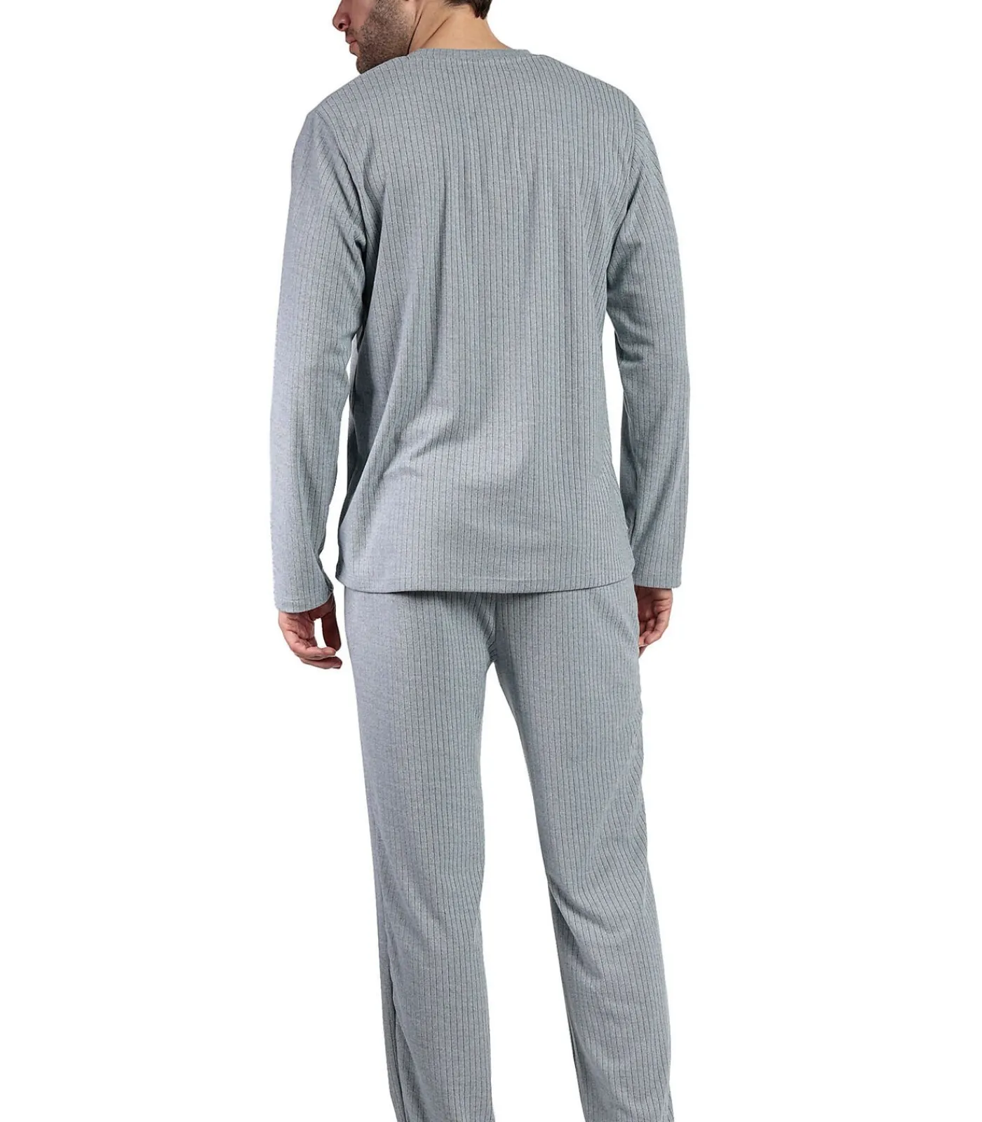 Heren ADMAS Pyjama broek top lange mouwen Supersoft