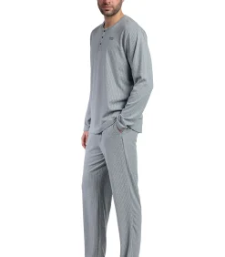 Heren ADMAS Pyjama broek top lange mouwen Supersoft