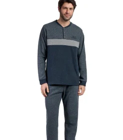 New Pyjama broek top lange mouwen Grigio Heren Pyjama's